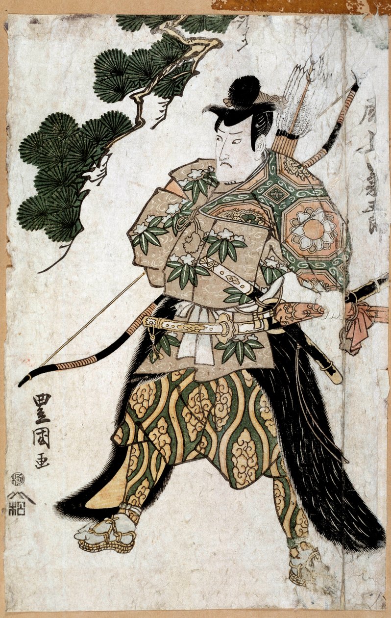 日本版画：武士肖像。 歌川丰国画作 作者 歌川丰国