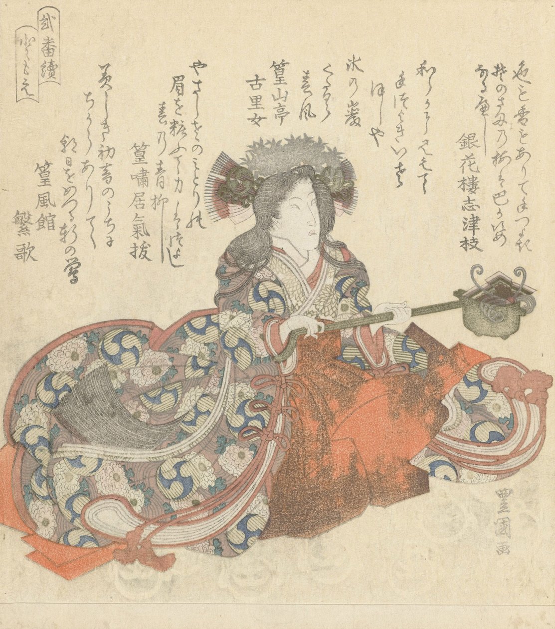 SegawaKikunojô为Tomoe Gozen，电话：1825-29（彩色木刻） 作者 歌川丰国