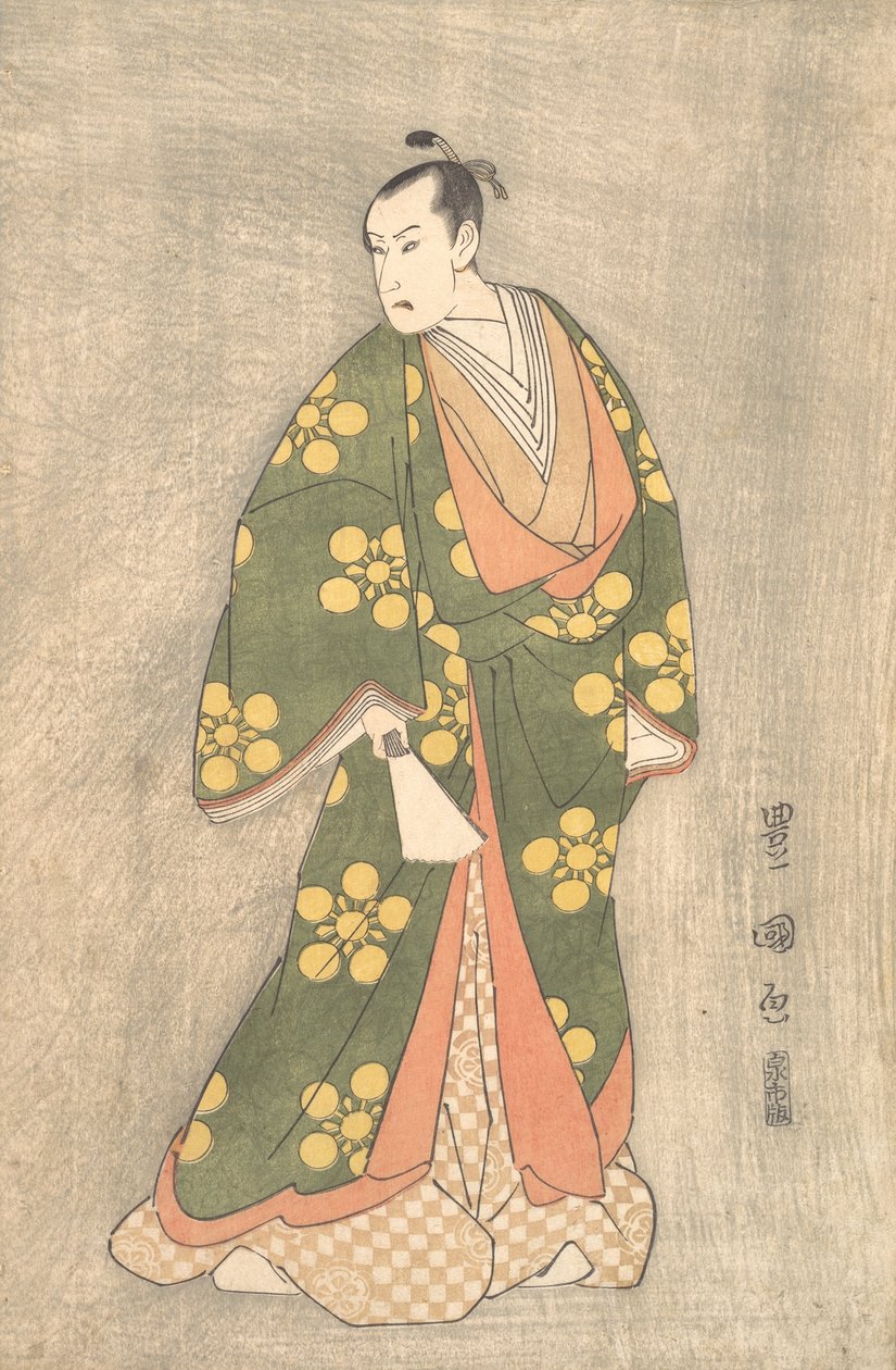 Bando Hikosaburo III在Sugawara no Michizane的角色中，约1796年。 作者 歌川丰国一世