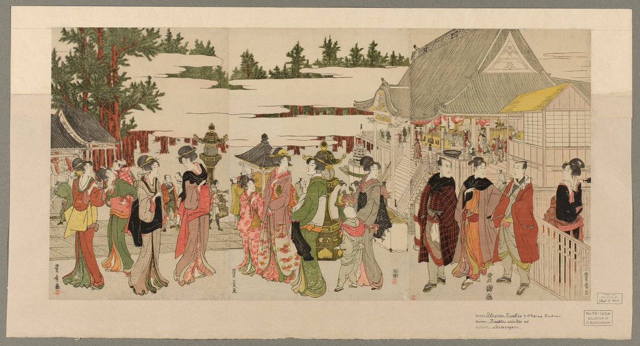 堀之内妙法寺新年朝拜（堀之内妙法寺 eho mairi 之旅） 作者 歌川丰国一世