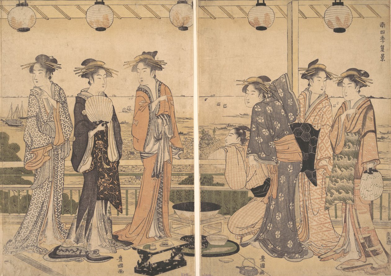 江户南部的四季：夏天的景象 Minami shiki, Natsu [no] kei, 1780年代末。 作者 歌川丰国一世