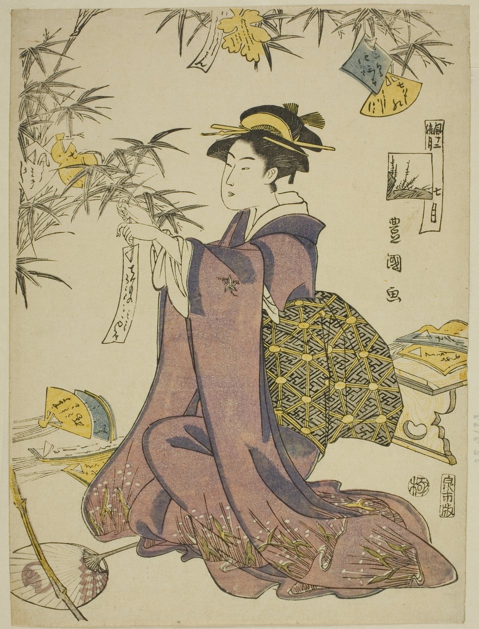 第七个月（Shichi gatsu），选自 "时尚十二个月（Furyu junikagetsu）"系列 作者 歌川丰国一世