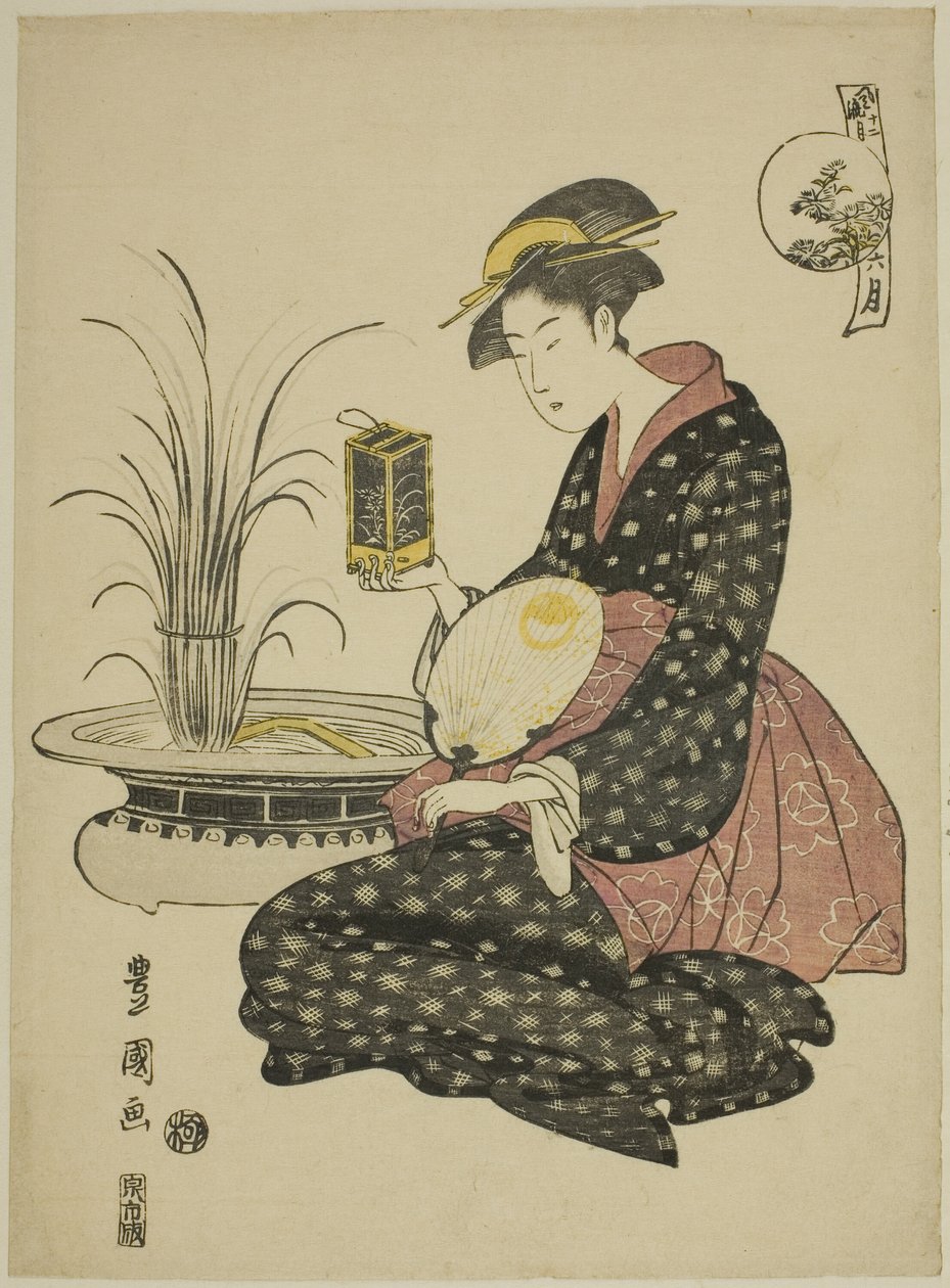 第六个月》，选自 "时髦的十二个月（Furyu junikagetsu）"系列 作者 歌川丰国一世