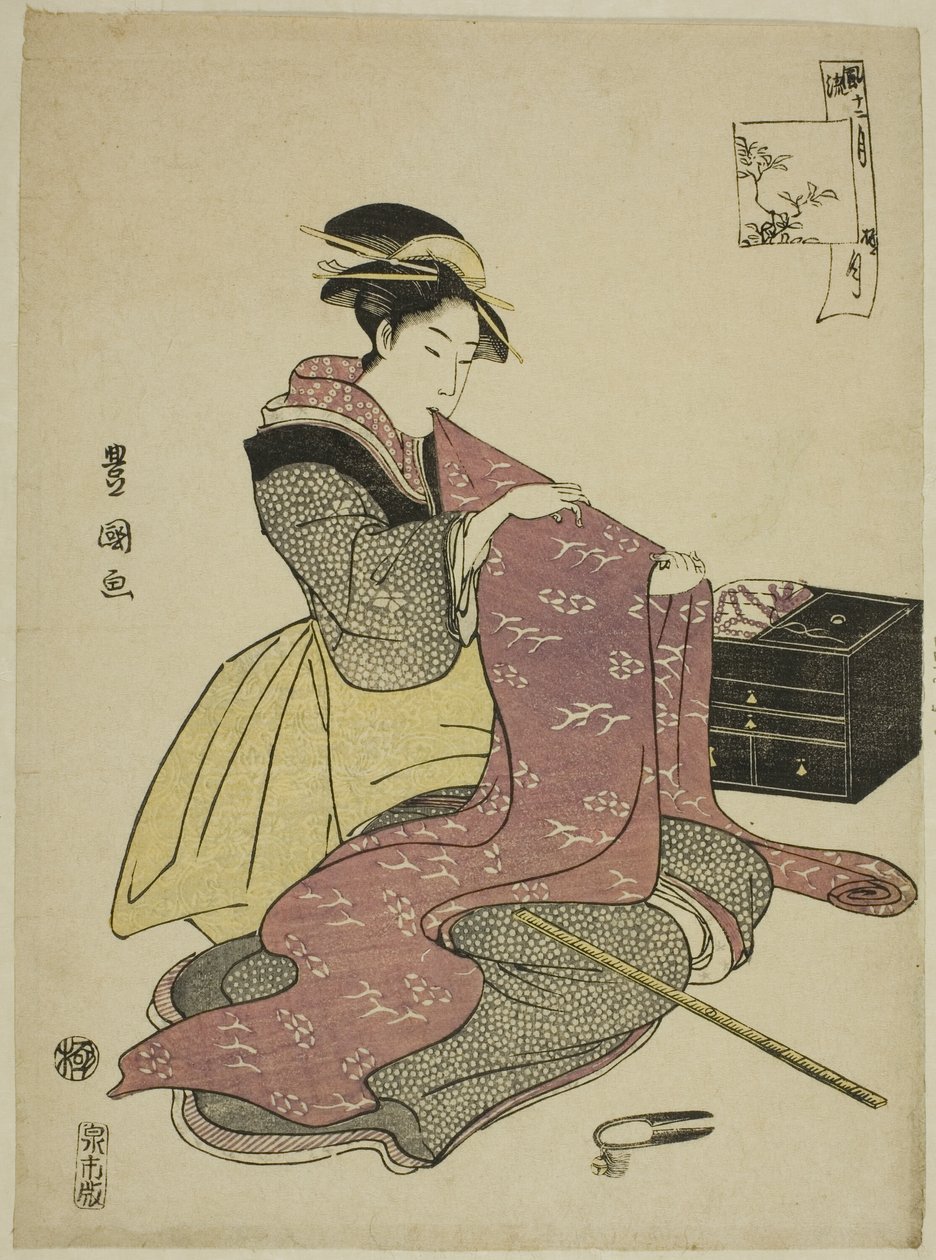 第十二个月（Goku getsu），选自 "时尚十二个月（Furyu junikagetsu）"系列 作者 歌川丰国一世