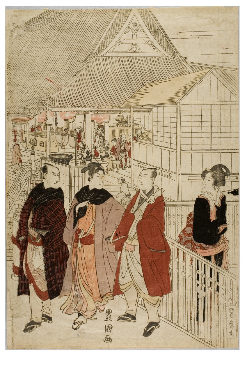 江户堀之内妙法寺新年朝圣，约 1804-1810 年（木刻纸本） 作者 歌川和丰国歌川丰裕