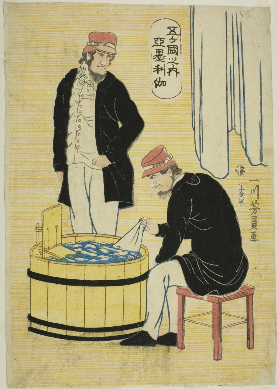 五国之中：美国人 (Gokakoku no uchi, Amerikajin) 作者 歌川义和