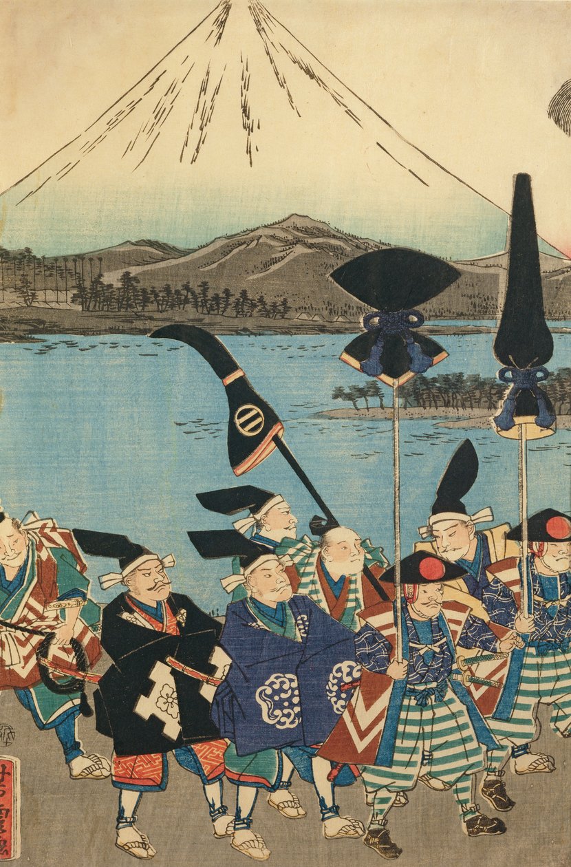 富士山前的大名随从 作者 歌川佳tora