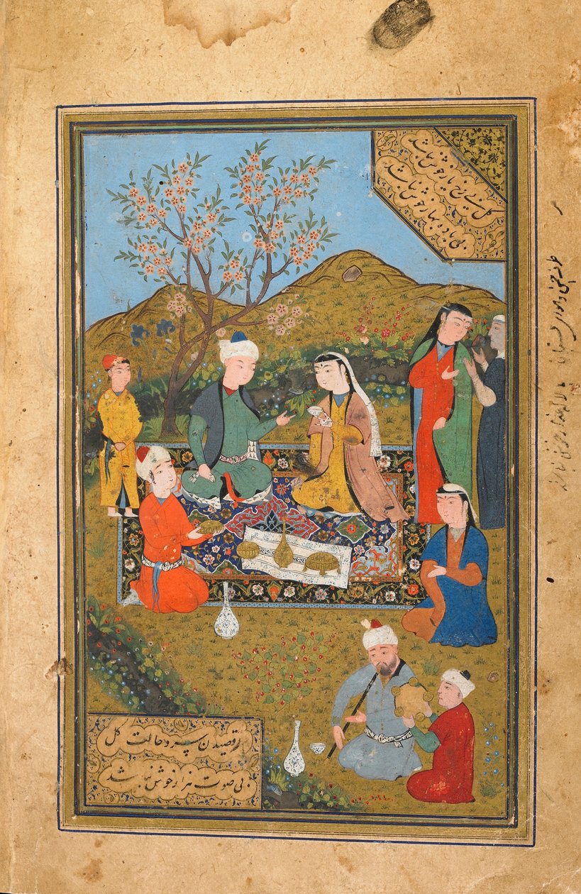 Tuhfat Al-Ahrar，乌兹别克斯坦布哈拉，可能是乌兹别克时期，1558年（不透明的水彩，墨水和纸上的金） 作者 乌兹别克学校