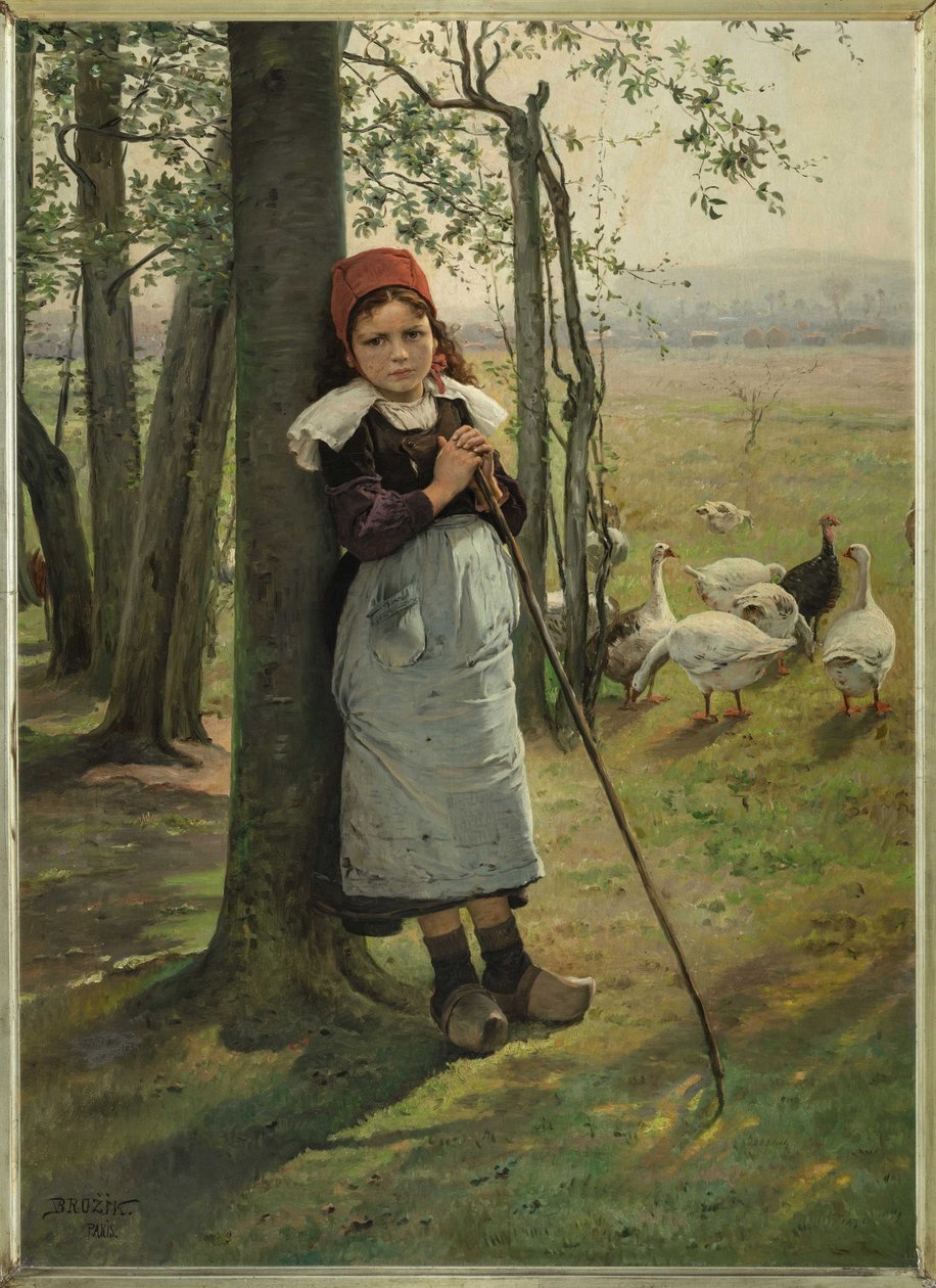 鹅姑娘，约1885年。 作者 瓦茨拉夫·布罗兹克（Vaclav Brozik）
