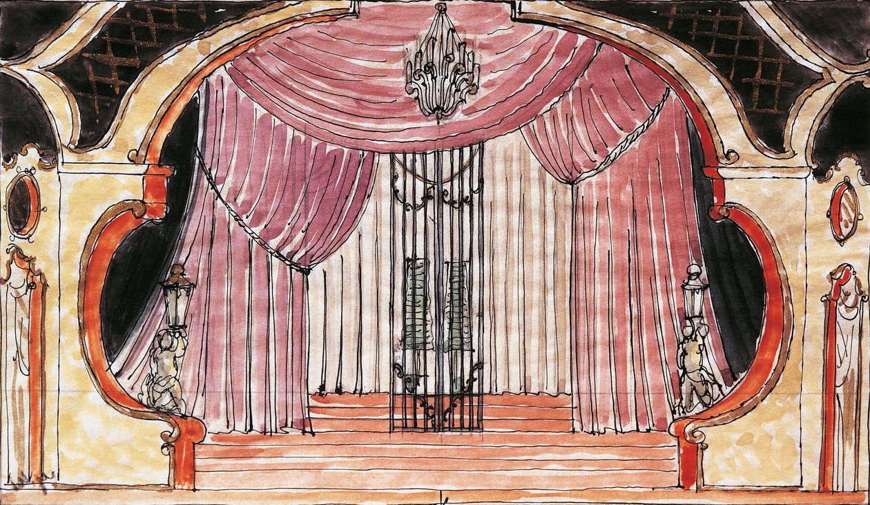 沃尔夫冈·阿玛多伊斯·莫扎特为 Cosi Fan Tutte 设计的布景 作者 瓦茨拉夫·戈特利布