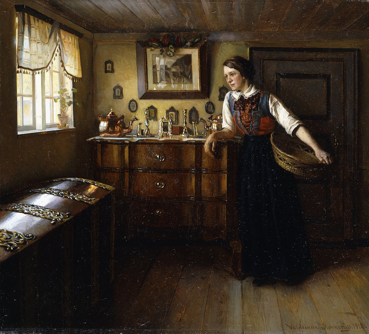 片刻的休息，1918年 作者 Valdemar Kornerup