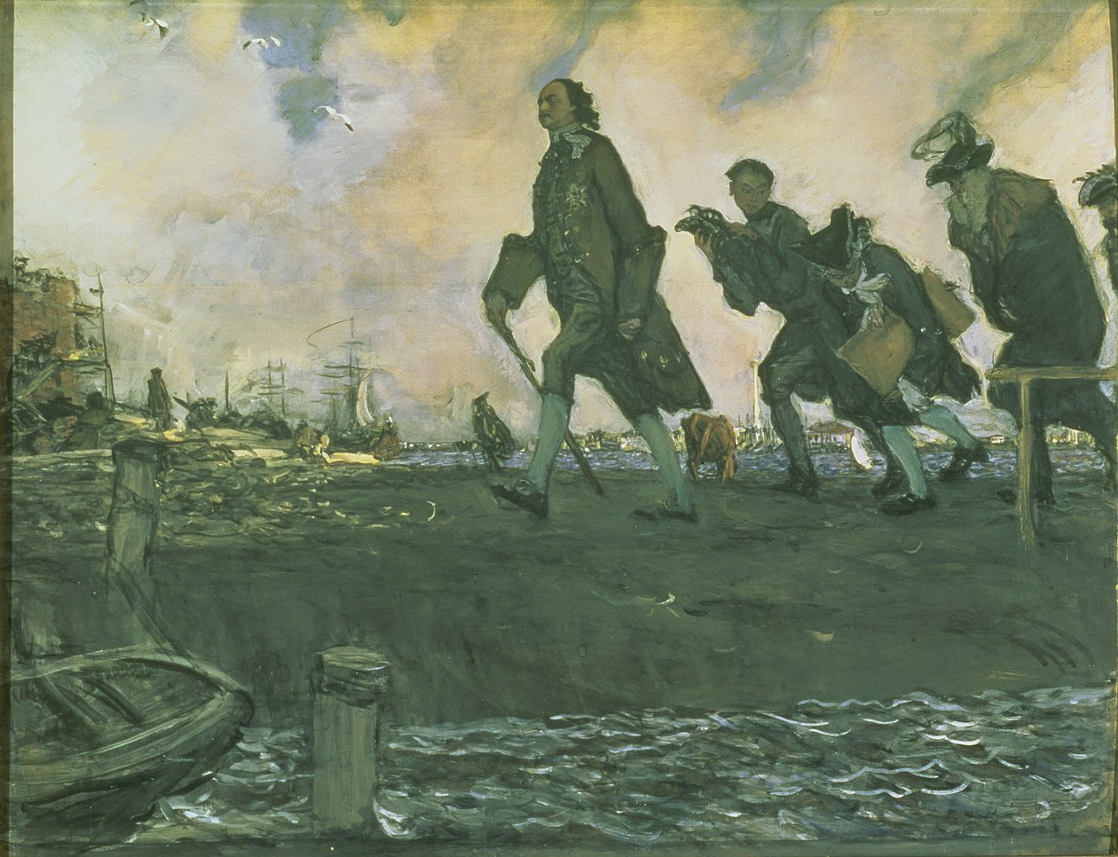 彼得一世（1672-1725）1907年（卡片上的水粉） 作者 瓦伦丁·亚历山德罗维奇·塞罗夫
