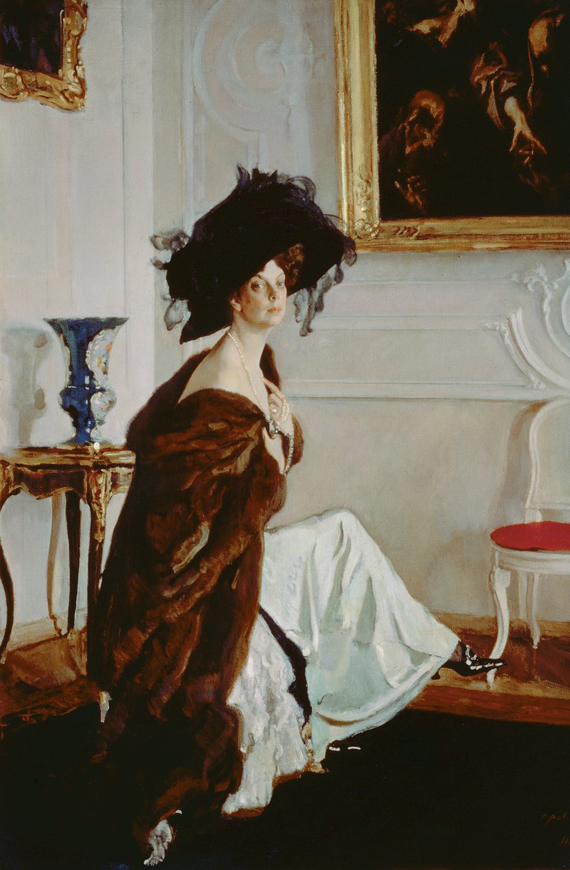 公主Olga Konstantinovna Orlova（1872-1923）1911年的肖像 作者 瓦伦丁·亚历山德罗维奇·塞罗夫