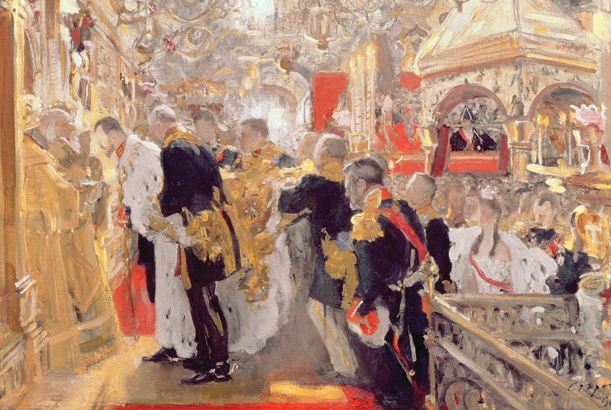 皇家尼古拉斯二世（1868-1918）在圣母升天大教堂，1896年 作者 瓦伦丁·亚历山德罗维奇·塞罗夫