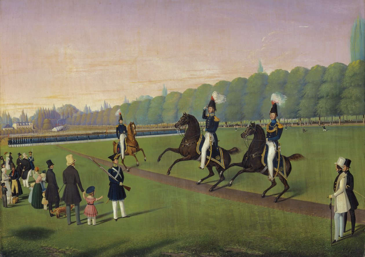 汉堡Burgermilitars的游行，1840年 作者 瓦伦丁·沃斯纳（Valentin Wassner）