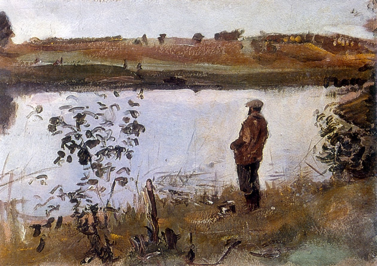 Artist Konstantin Korovin on the river Bank 作者 瓦伦丁·亚历山德罗维奇·塞罗夫
