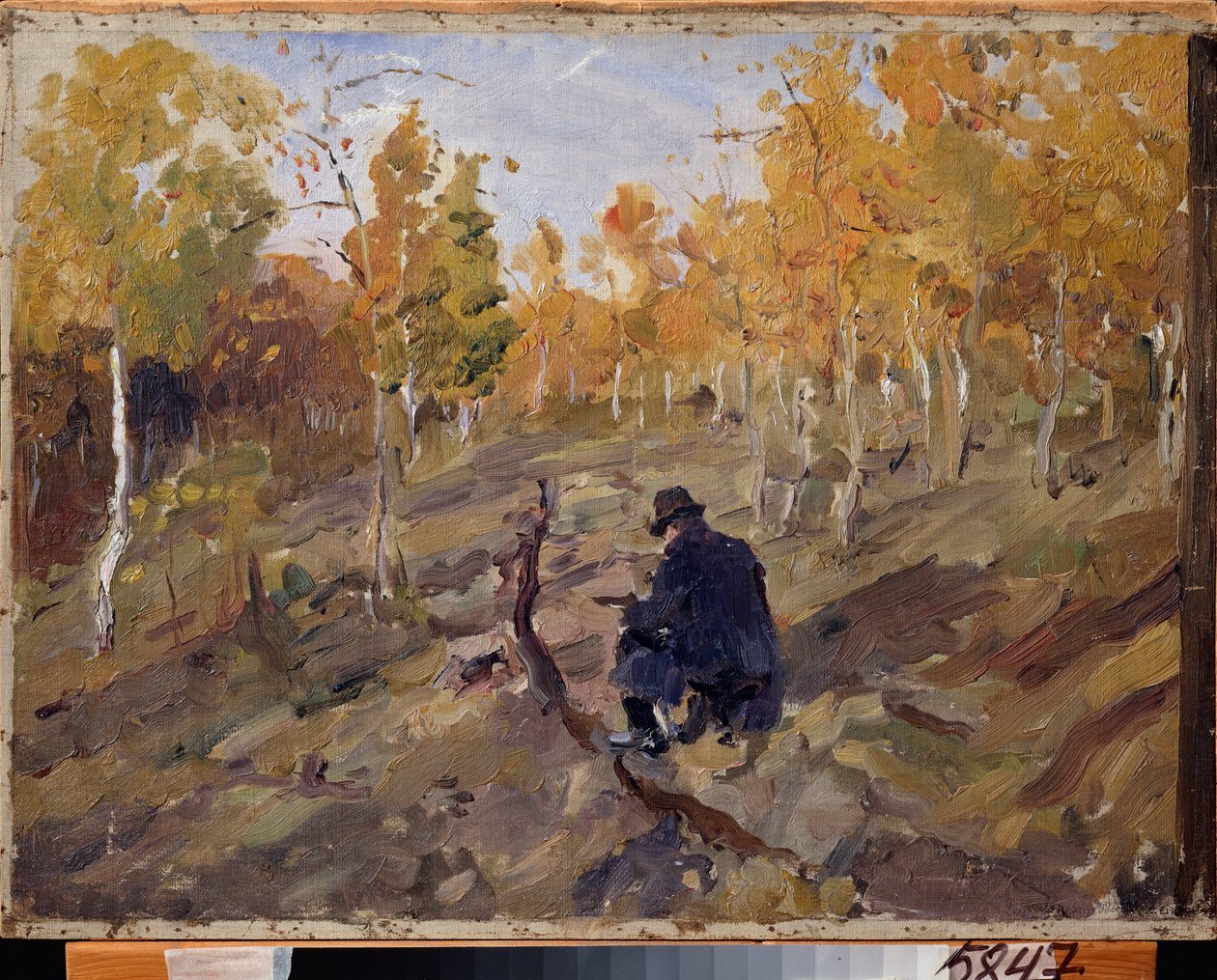 康斯坦丁-柯罗文（Konstantin Korovine）（1861-1939 年）正在工作。瓦伦丁-亚历山德罗维奇-谢罗夫（1865-1911 年）的绘画，纸上水彩 作者 瓦伦丁·亚历山德罗维奇·塞罗夫