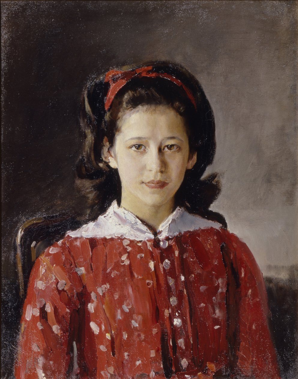 Lyudmila Anatolyevna Mamontova的肖像1874-1937年，1884年 作者 瓦伦丁·亚历山德罗维奇·塞罗夫