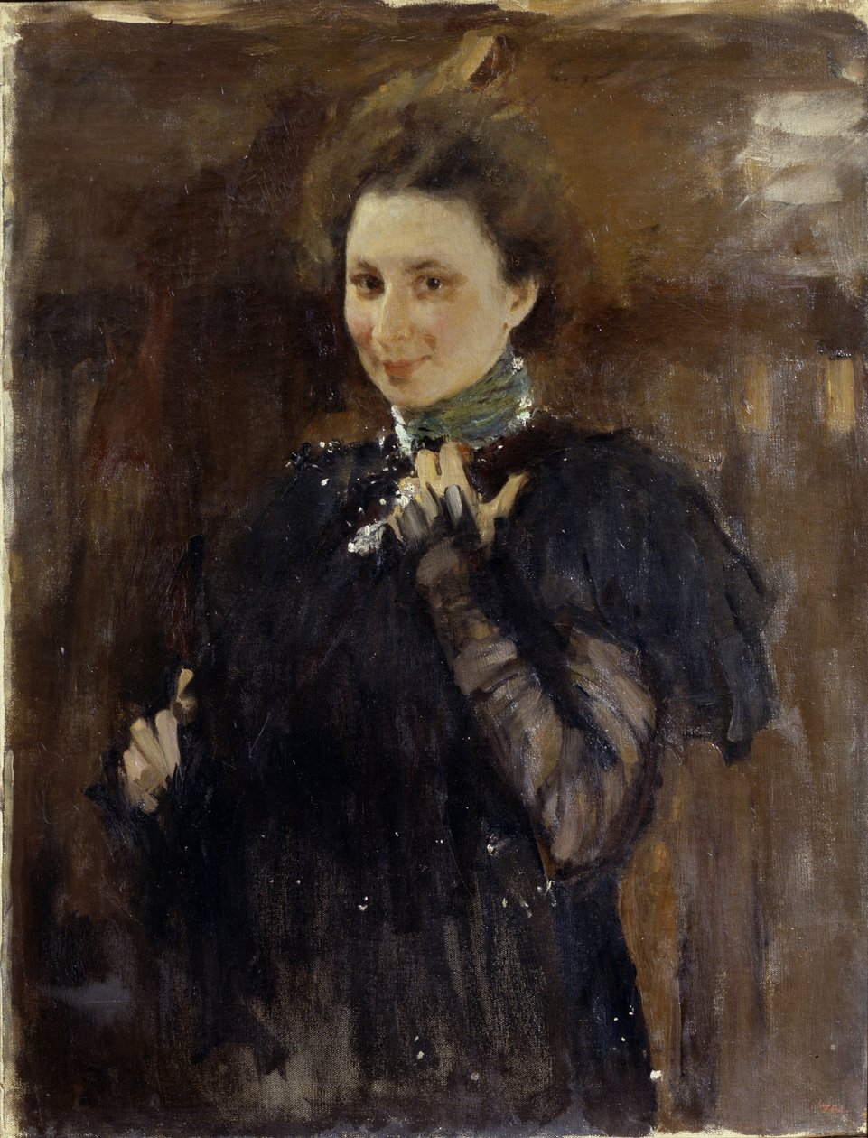 马拉·奥利夫（Mara Oliv）肖像1870-1963，1895年 作者 瓦伦丁·亚历山德罗维奇·塞罗夫