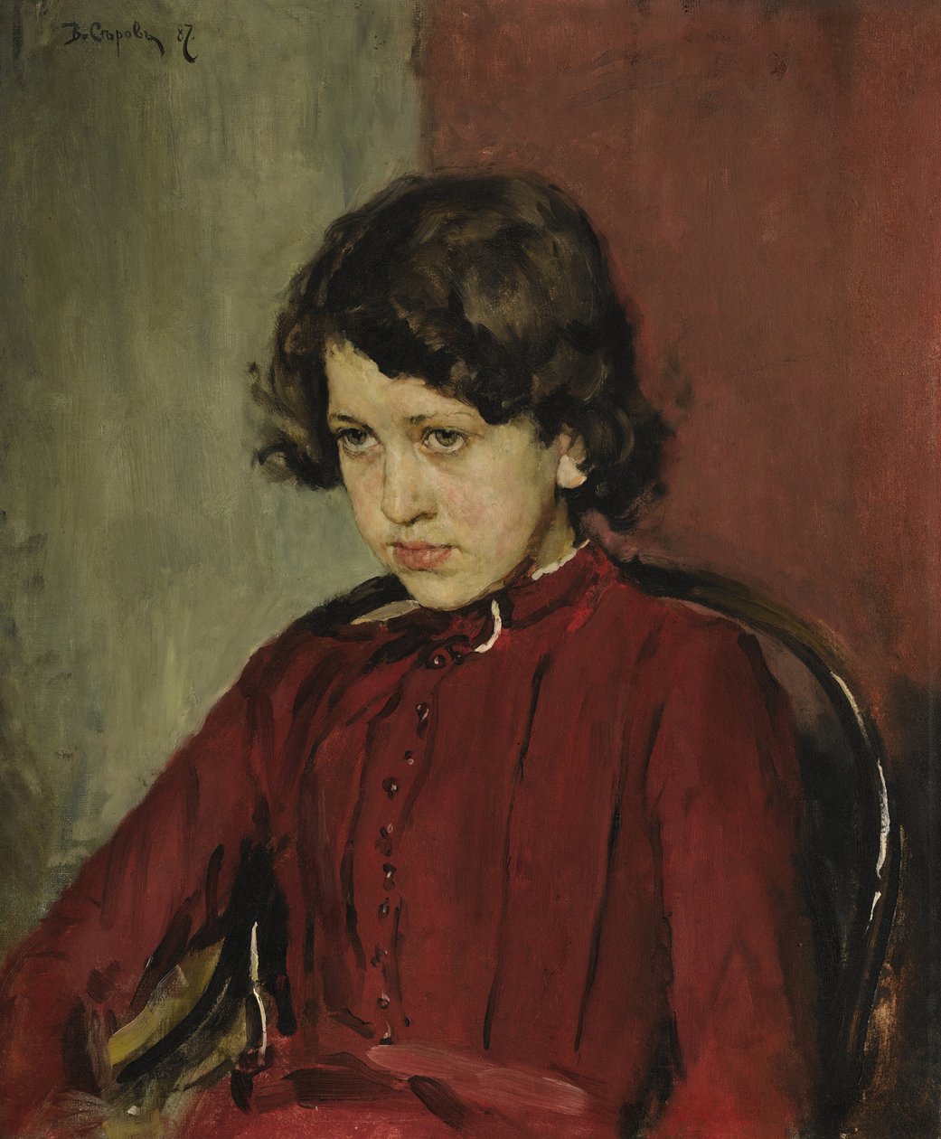 Praskovia Anatolievna Mamontova的肖像，1887年 作者 瓦伦丁·亚历山德罗维奇·塞罗夫