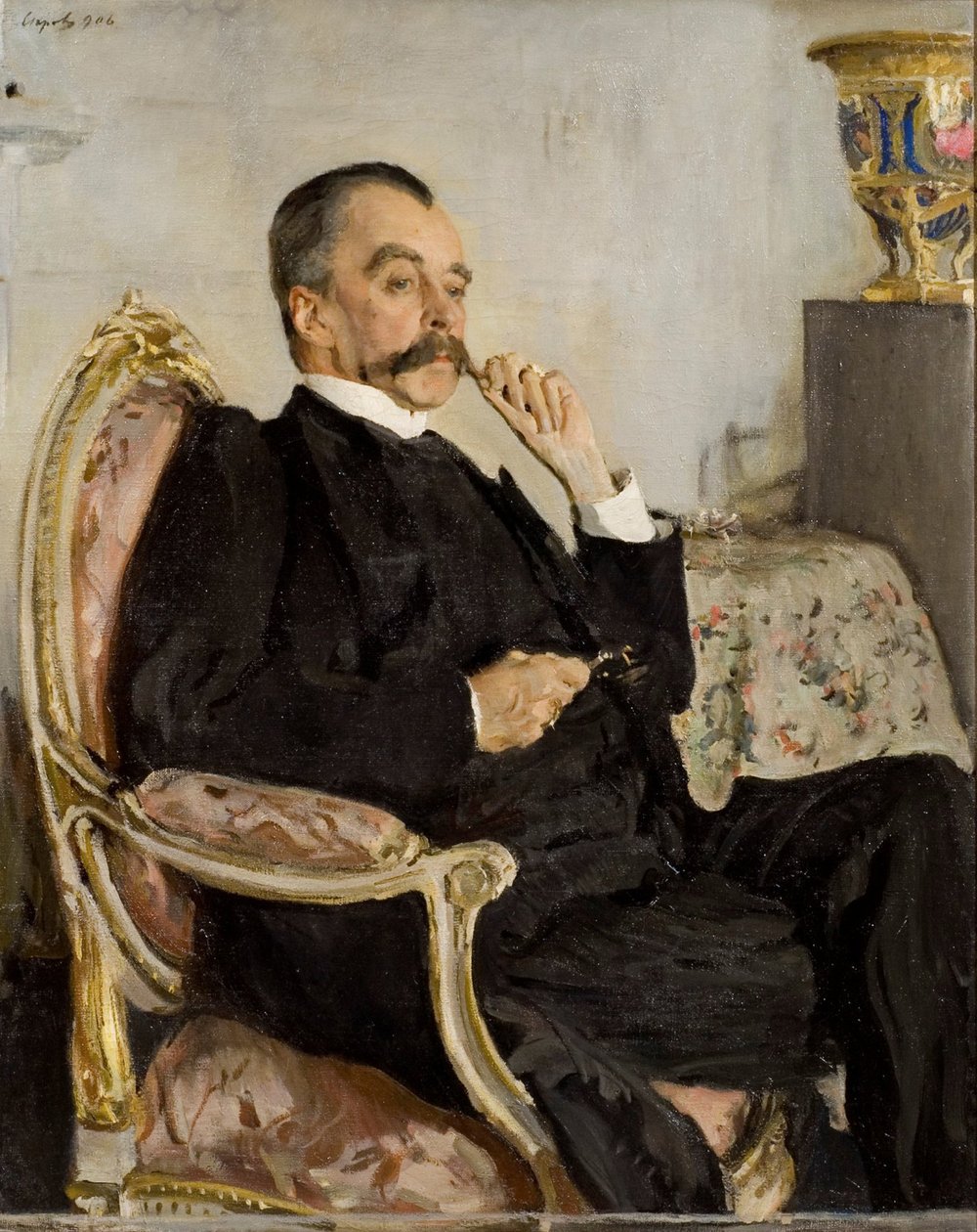 弗拉基米尔·米哈伊洛维奇·格利琴亲王的肖像1847-1932，1906年。 作者 瓦伦丁·亚历山德罗维奇·塞罗夫
