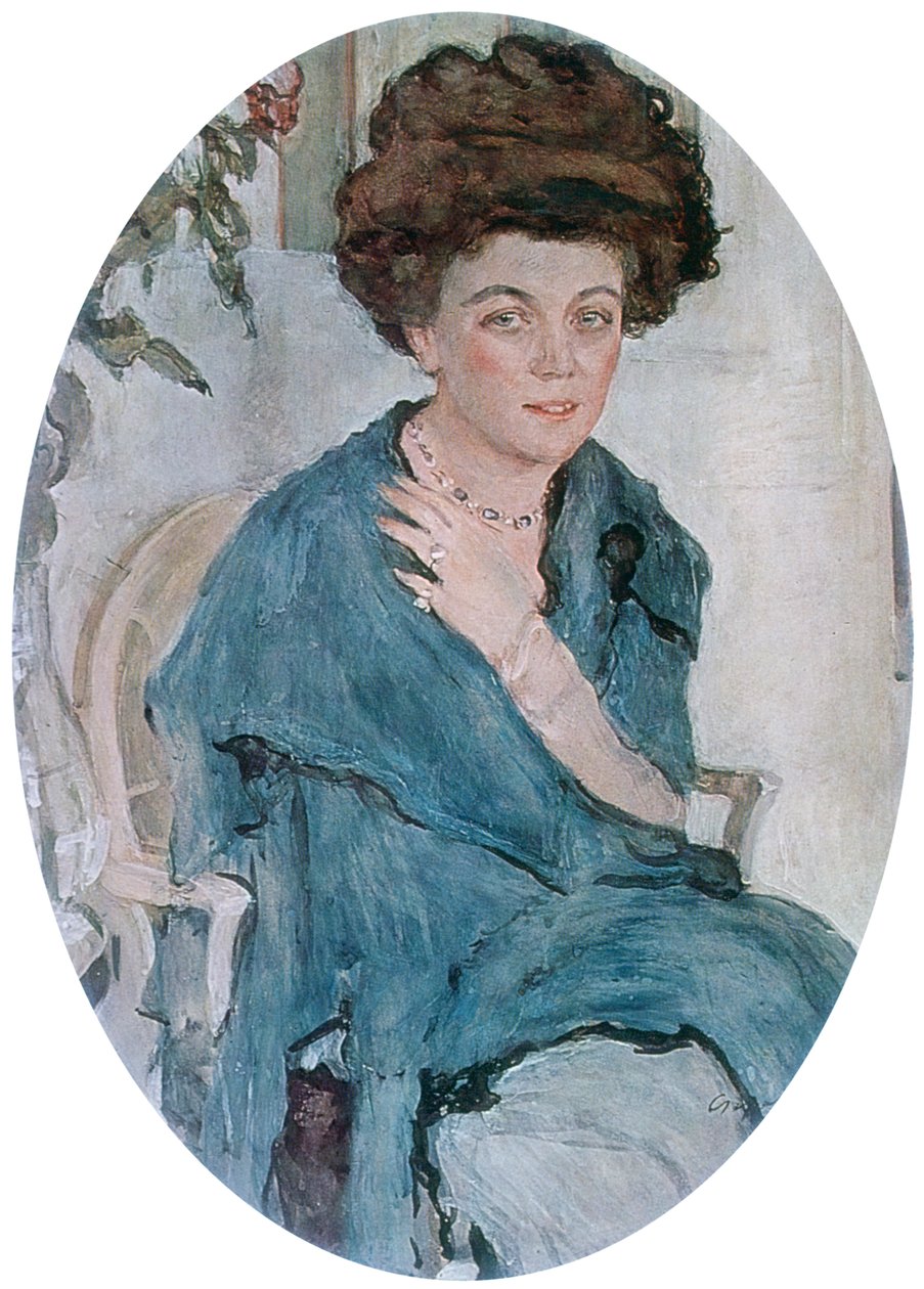 叶莲娜·奥利夫（Yelena Oliv）的肖像，1909年 作者 瓦伦丁·亚历山德罗维奇·塞罗夫