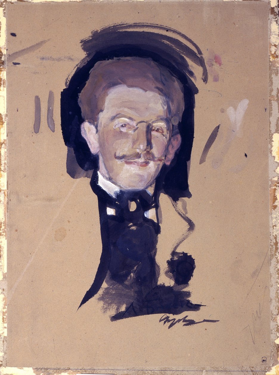 Portrait of the artist Leon Bakst (Lev Rosenberg 作者 瓦伦丁·亚历山德罗维奇·塞罗夫