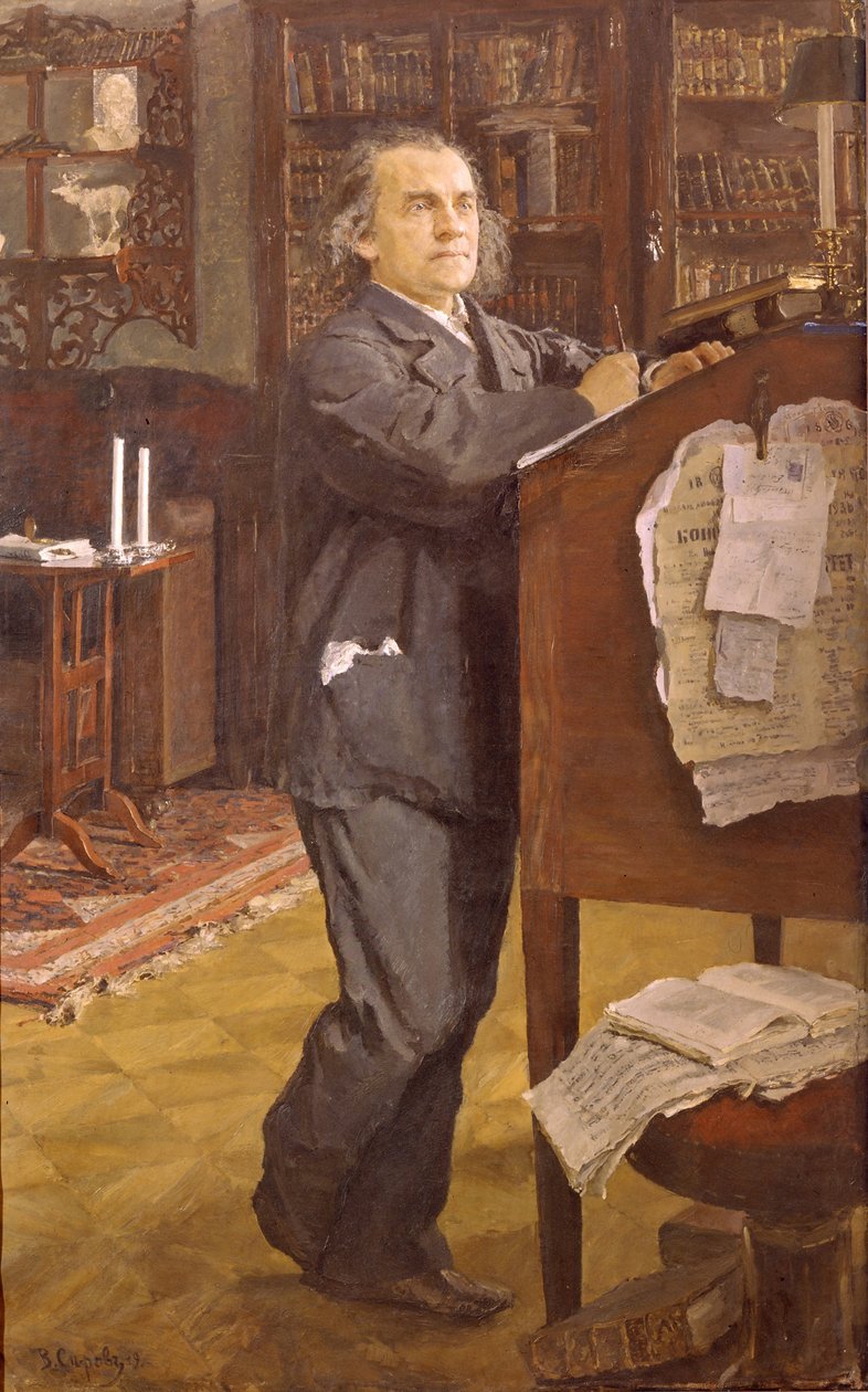 作曲家亚历山大·谢罗夫（Alexander Serov）1820-1871年的肖像，1889年 作者 瓦伦丁·亚历山德罗维奇·塞罗夫