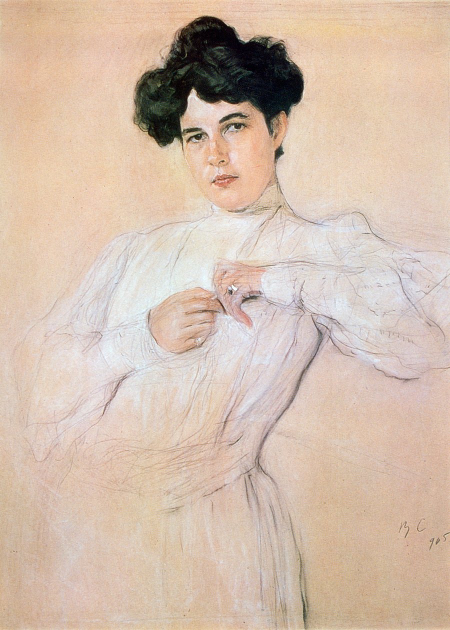 玛丽亚-博特金娜的肖像》，1905年 作者 瓦伦丁·谢罗夫（Valentin Serov）