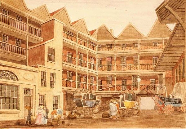 公牛和嘴巴酒店，1806年 作者 情人节戴维斯