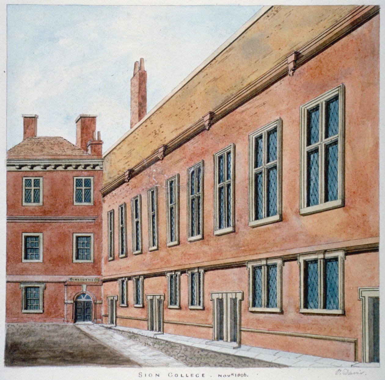 锡安学院，伦敦市，1806年 作者 情人节戴维斯