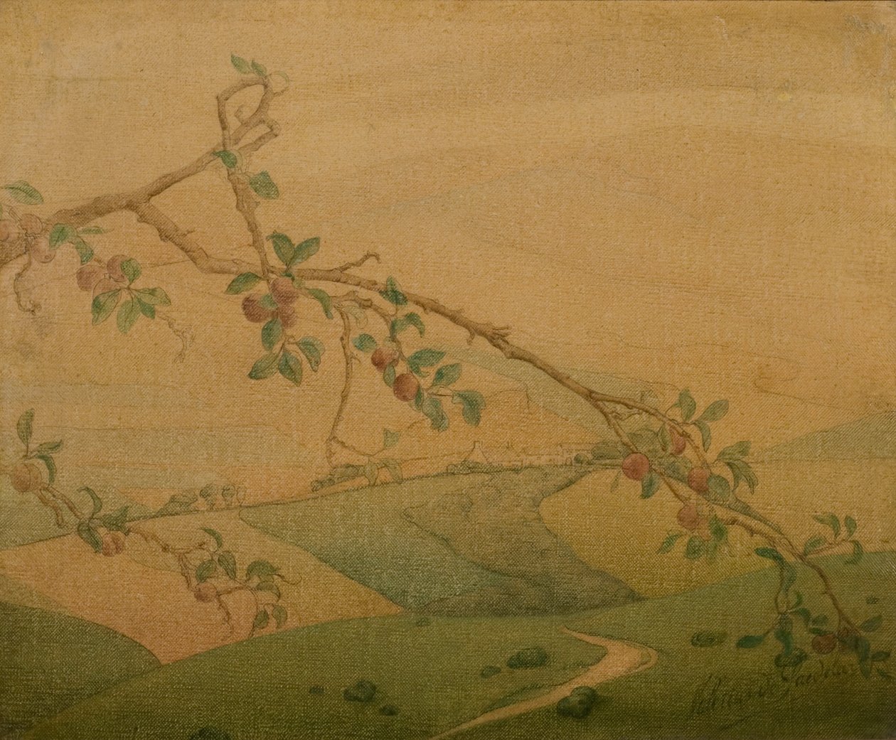 苹果树风景（布面油画） 作者 瓦莱里乌斯·德·赛德勒