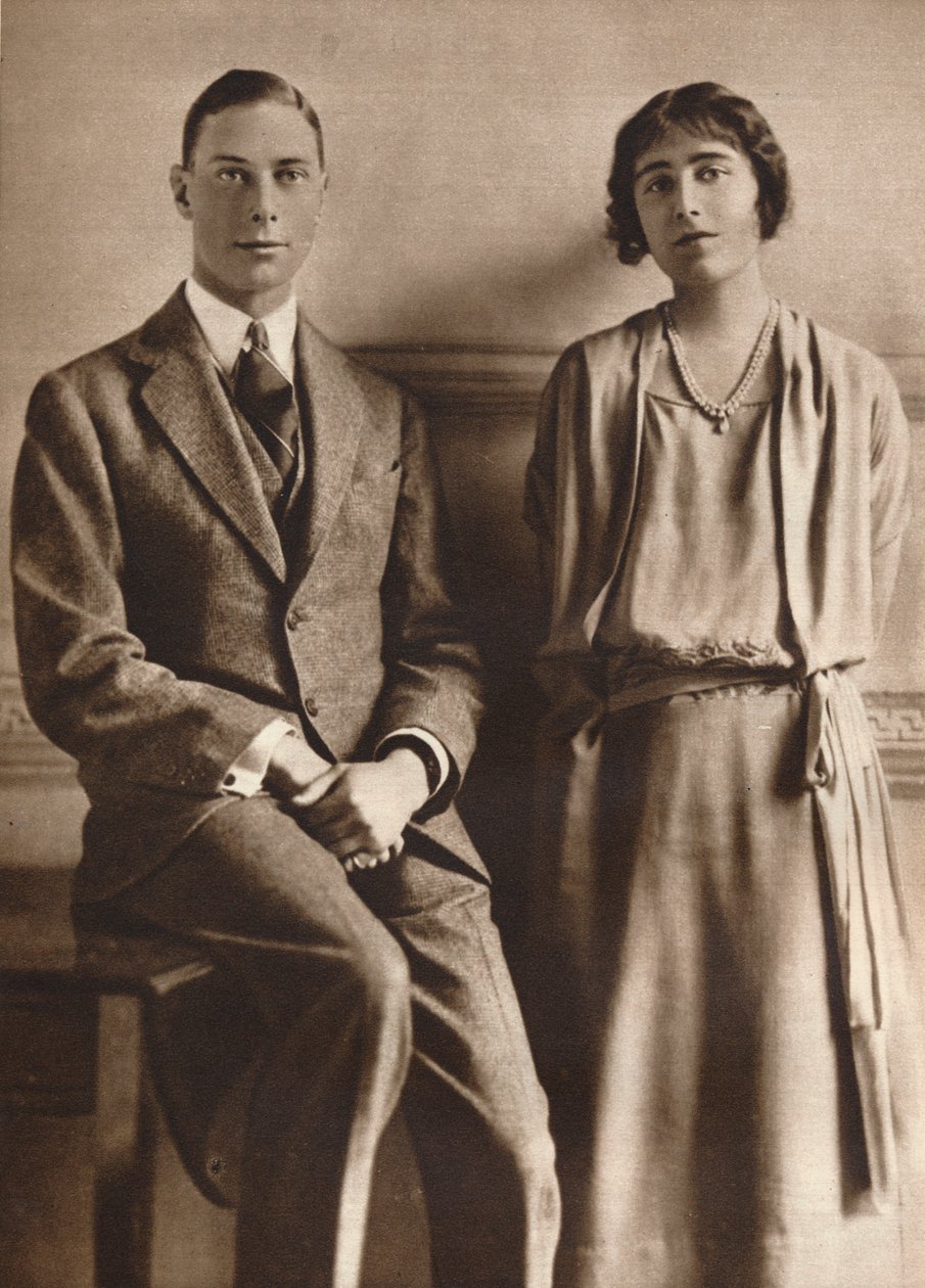 伊丽莎白-鲍斯-里昂夫人和约克公爵宣布订婚时的情景》，1923年 作者 万代克
