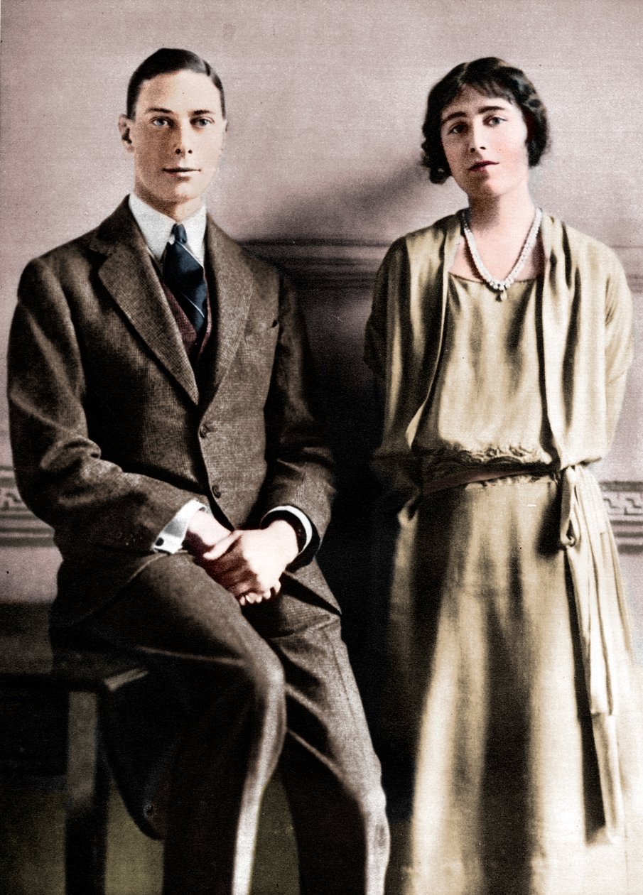 伊丽莎白-鲍斯-里昂夫人和约克公爵宣布订婚时的情景》，1923年 作者 万代克