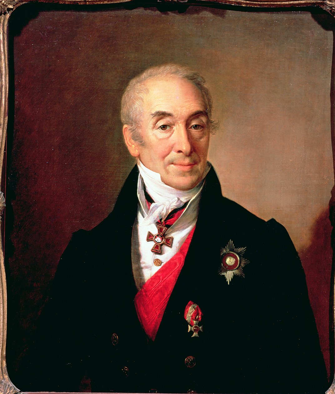 S. Kushnikov的肖像，1828年 作者 瓦西里·安德烈耶维奇·托平