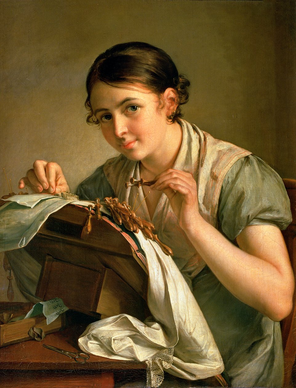Lacemaker，1823年 作者 瓦西里·安德烈耶维奇·托平
