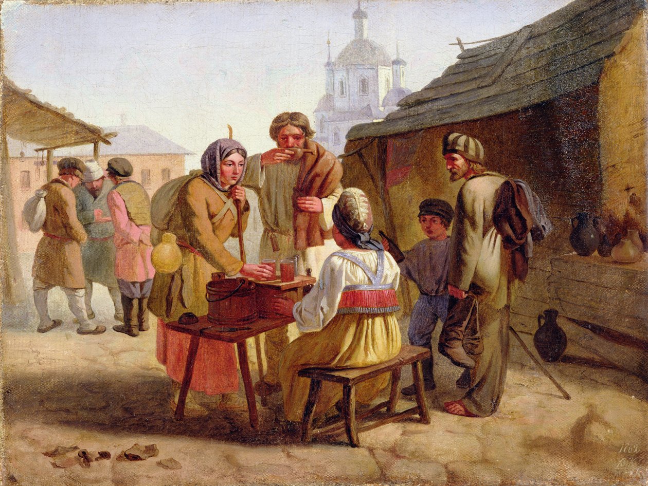 Kvas Seller，1862 作者 瓦西里·埃菲莫维奇·卡尔利斯托夫
