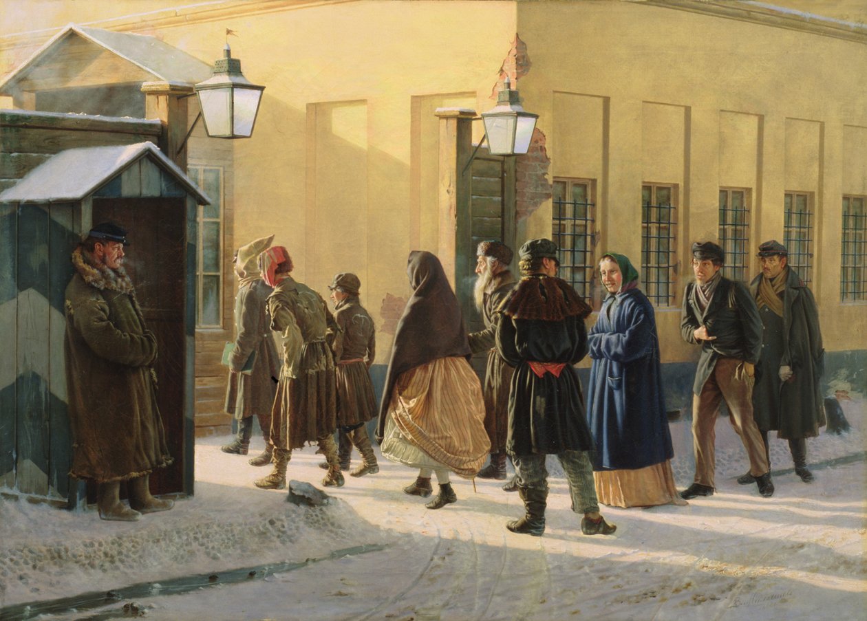 1868年在监狱外的街景 作者 瓦西里·格奥尔基耶维奇·马利舍夫