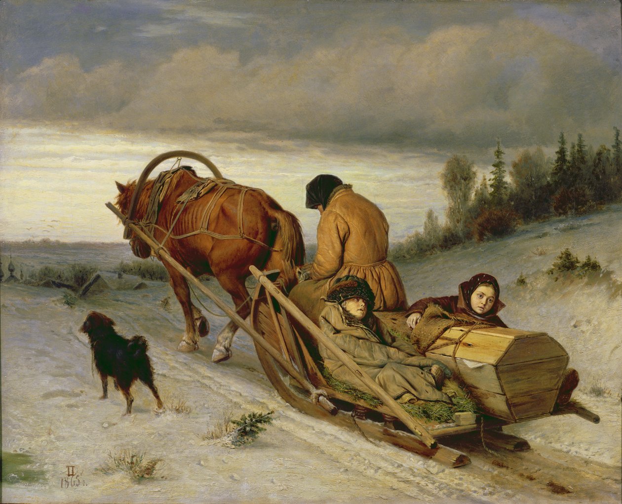 看见死者，1865年 作者 瓦西里·格里戈列维奇·佩罗夫（Vasili Grigorevich Perov）