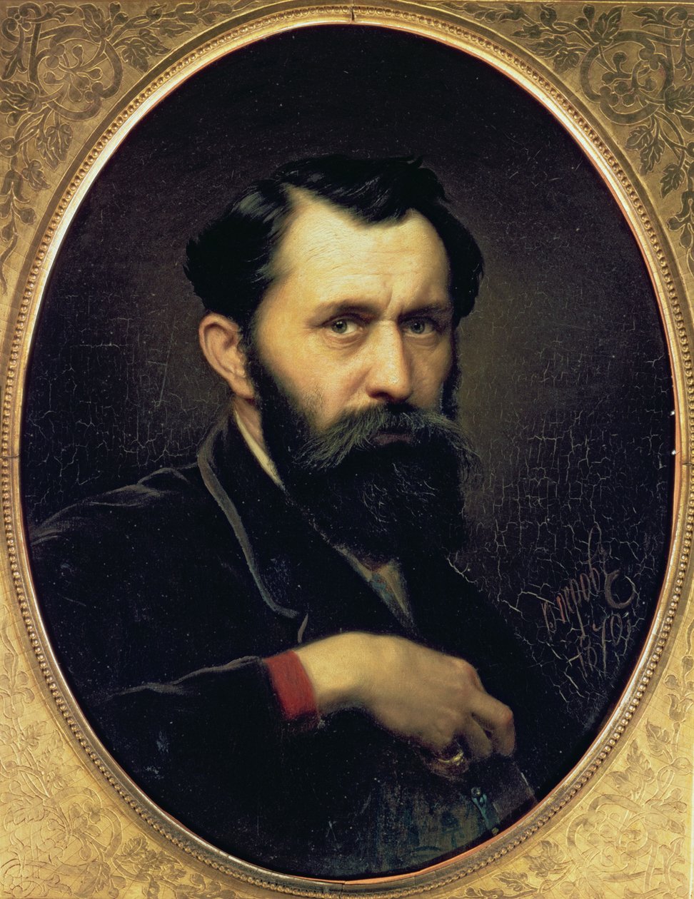 自画像，1870年 作者 瓦西里·格里戈列维奇·佩罗夫（Vasili Grigorevich Perov）