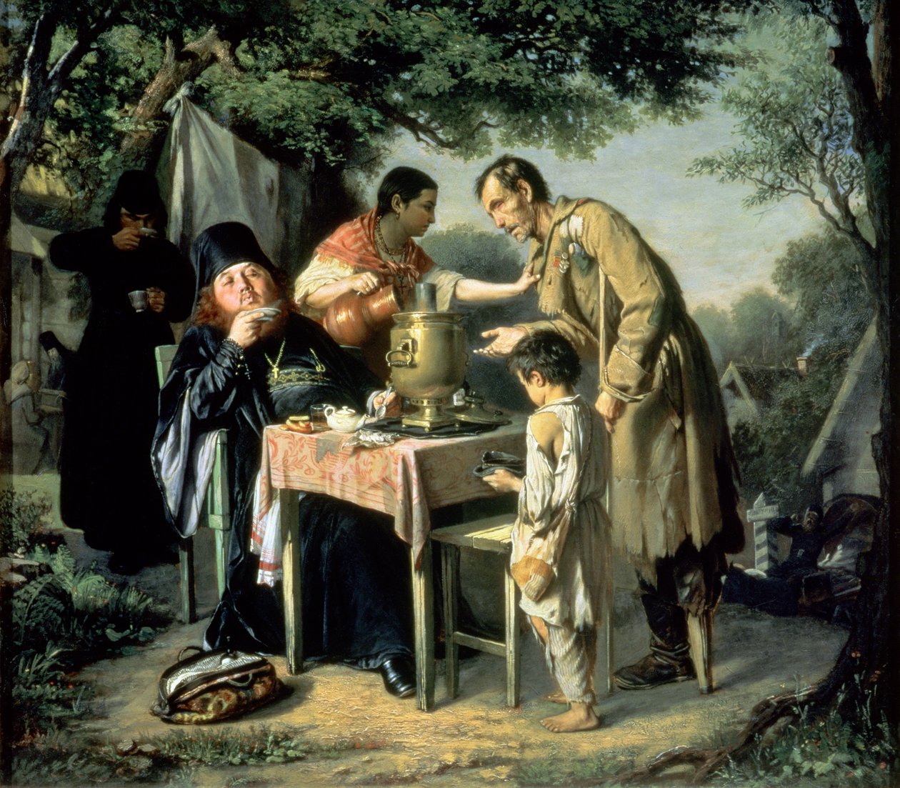 1862年在莫斯科附近的Mytishchi喝茶 作者 瓦西里·格里戈列维奇·佩罗夫（Vasili Grigorevich Perov）