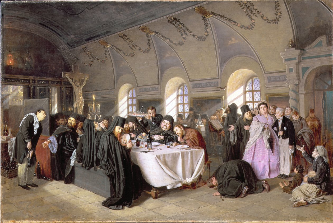 The Refectory，1865-76 作者 瓦西里·格里戈列维奇·佩罗夫（Vasili Grigorevich Perov）