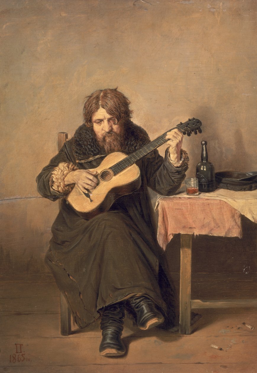 丧偶吉他手，1865年 作者 瓦西里·格里戈列维奇·佩罗夫（Vasili Grigorevich Perov）