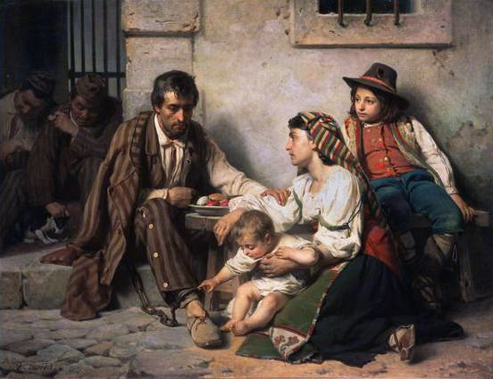 囚犯与家人会面，1868年 作者 瓦西里·瓦西里耶维奇（Vasili Vasilievich Vereshchagin）