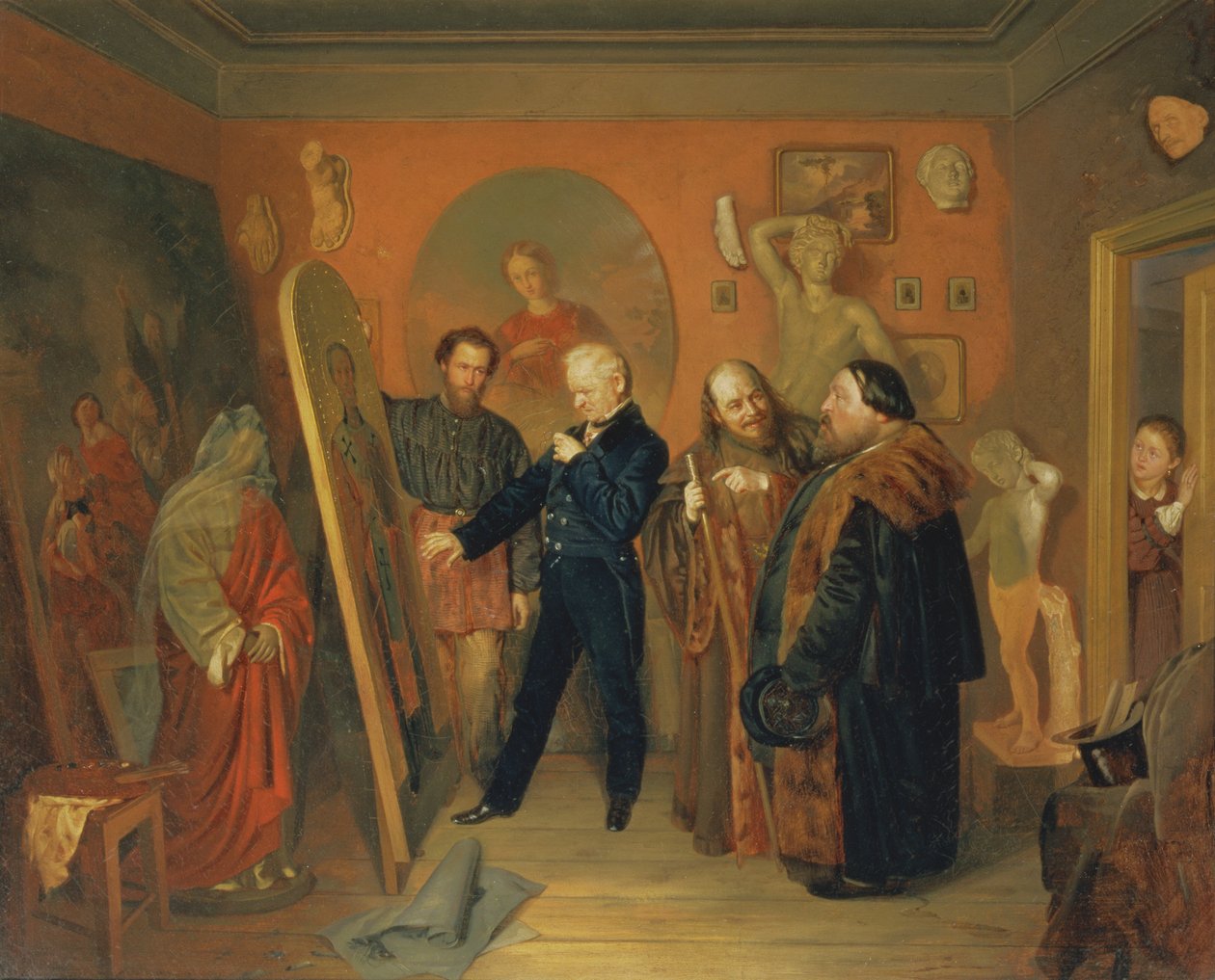 艺术家Atelier，1865年 作者 瓦西里·弗拉基米罗维奇·普基雷夫