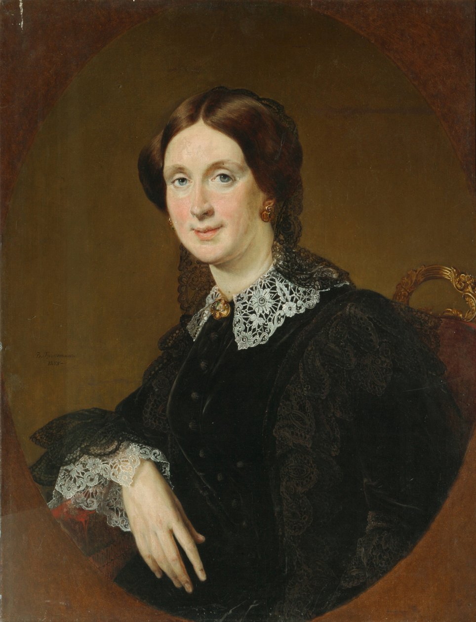 NI Panina肖像，1855年 作者 瓦西里·安德烈耶维奇·托平
