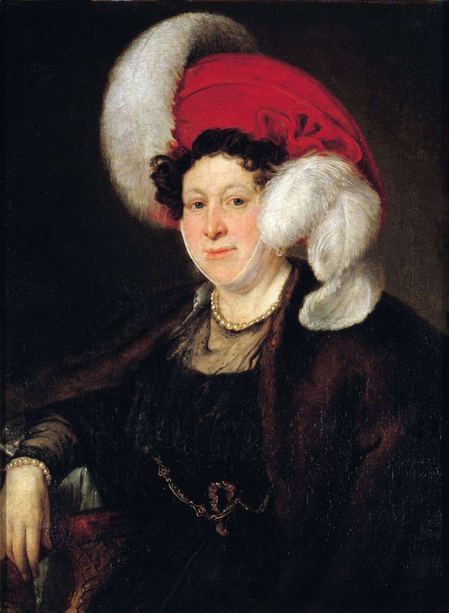 纳塔利娅·纳塔利娅·伯爵夫人的肖像1775-1844年，苏沃洛娃（NéeSuvorova），1834年 作者 瓦西里·安德烈耶维奇·托平