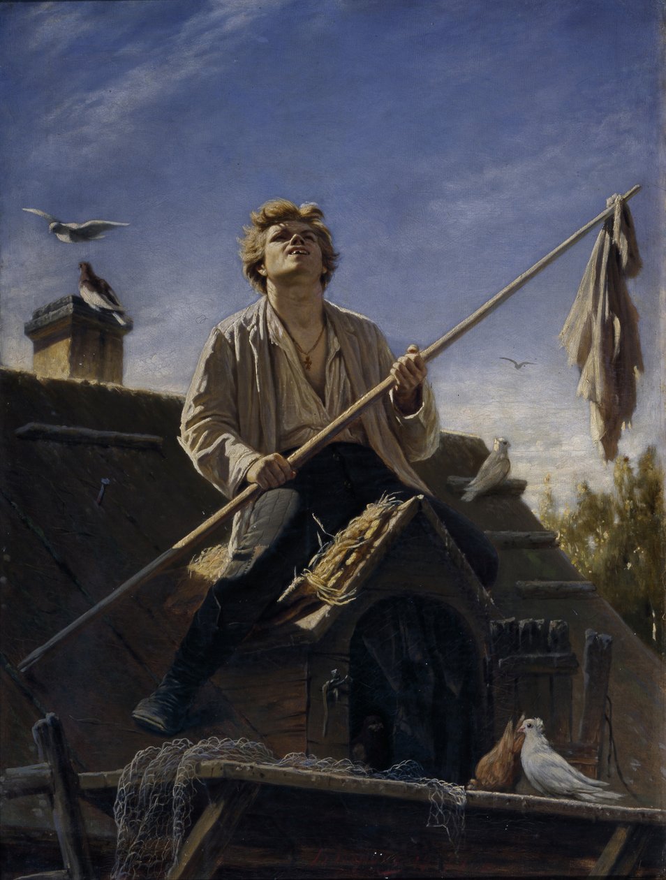 鸽友，1874年 作者 瓦西里·格里戈列维奇·佩罗夫（Vasili Grigorevich Perov）
