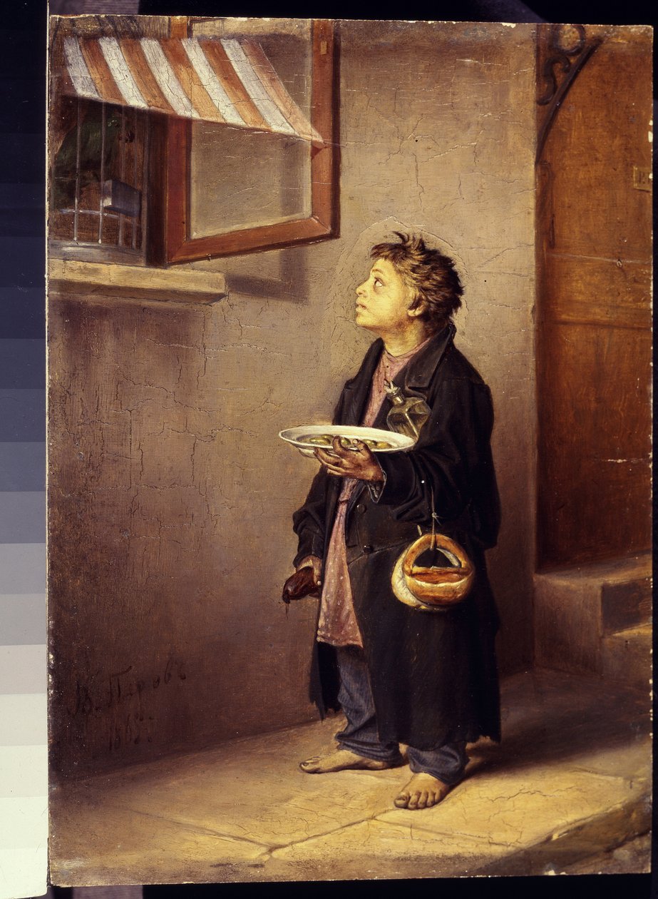 看鹦鹉的学徒 par Perov, Vasili Grigoryevich (1834-1882) 作者 瓦西里·格里戈列维奇·佩罗夫（Vasili Grigorevich Perov）