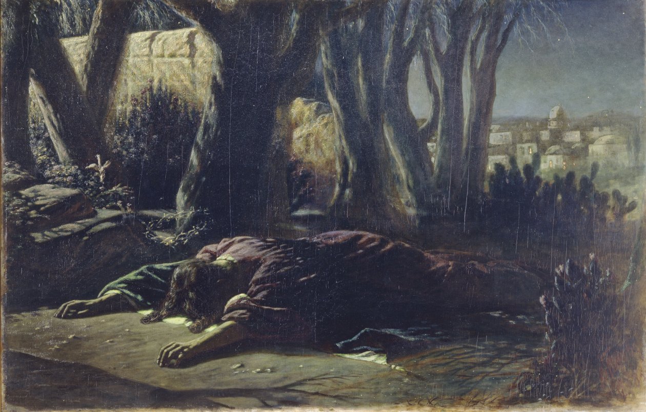 基督在客西马尼园，1878年 作者 瓦西里·格里戈列维奇·佩罗夫（Vasili Grigorevich Perov）